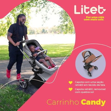 Carrinho Passeio Moisés Candy 0-15kgs Caramelo Litet - BB668OUT [Reembalado] BB668OUT