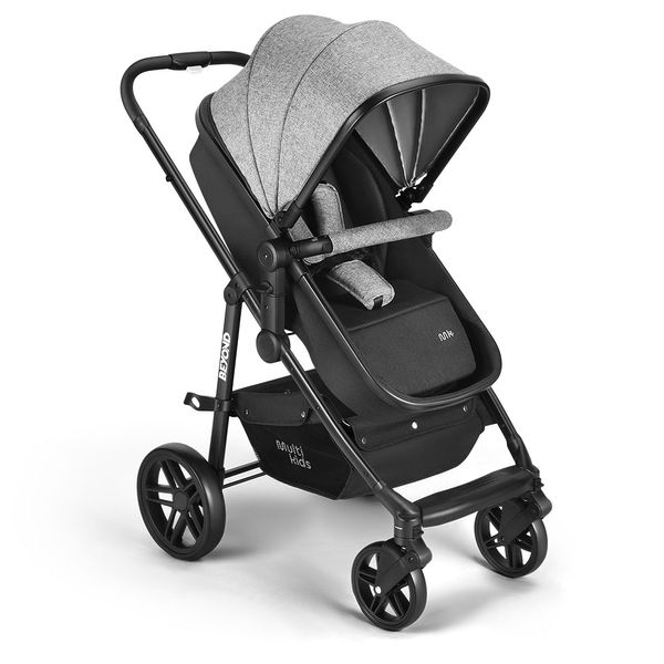 Carrinho de passeio para bebê Multikids 0-15kgs c/ berço Moises Beyond Cinza - BB429OUT [Reembalado] BB429OUT
