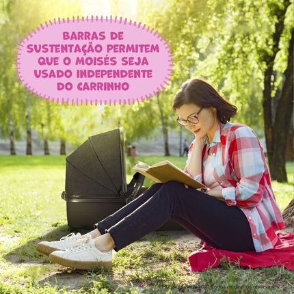 Carrinho de passeio para bebê Multikids 0-15kgs c/ berço Moises Beyond Cinza - BB429OUT [Reembalado] BB429OUT