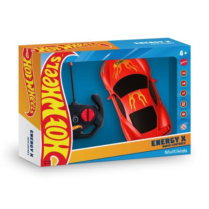 Carrinho de Controle Remoto Hot Wheels 4 Canais Vermelho Com Luz - BR2472 BR2472
