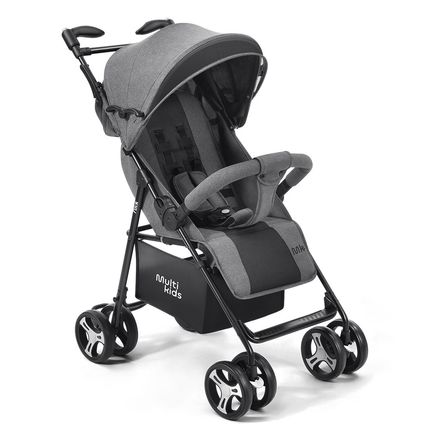 Carrinho Passeio Flick 0-15kgs Preto com Cinza Multikids Baby - BB445OUT [Remanufaturado] BB445OUT