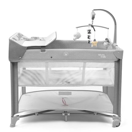 Berço Desmontável DayDream 0-15 Kg Cinza Multikids Baby - BB404 BB404