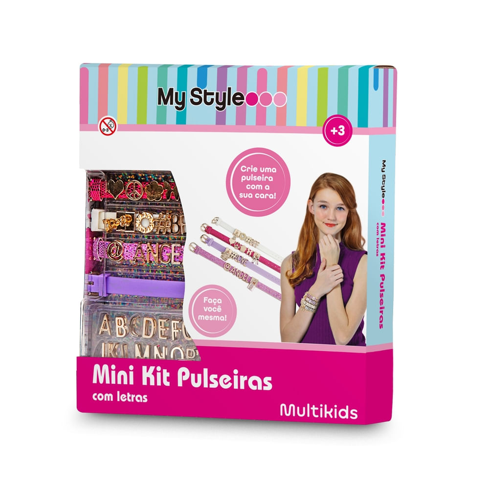 Pulseiras My Style Mini Kit com Letras para Personalizar Multikids - BR100OUT [Reembalado]