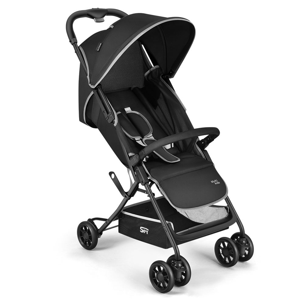 Carrinho de bebê compacto Multikids Spy 0 até 15kg Preto - BB424OUT [Reembalado]