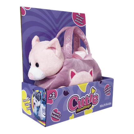 Pelúcia Cutie Handbags Gato Rosa Multikids - BR1715 BR1715