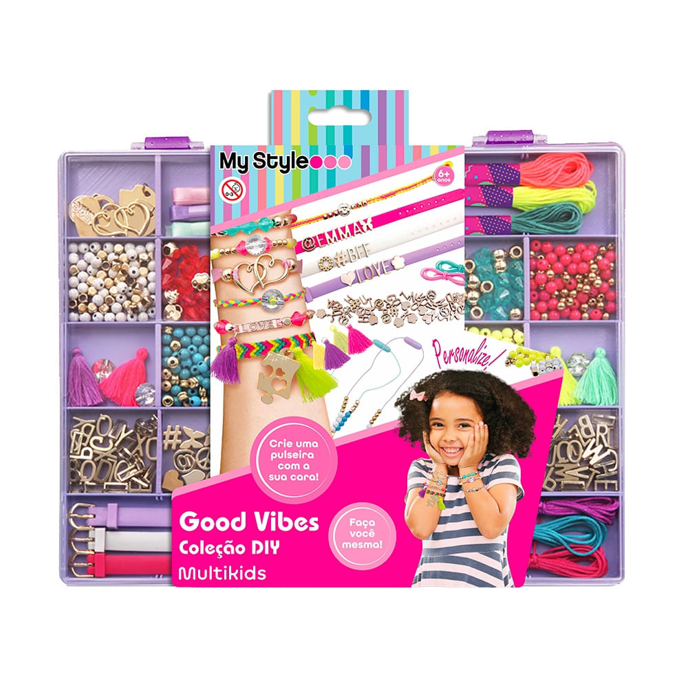 Kit Pulseiras Infantil de Montar My Style Good Vibes Coleção DIY Multikids - BR2108OUT [Reembalado]