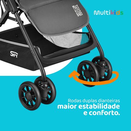 Carrinho de bebê compacto Multikids Spy 0 até 15kg Cinza - BB425OUT [Reembalado] BB425OUT