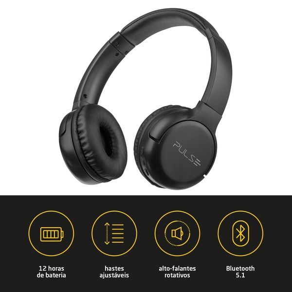 Headphone Bluetooth Flow Preto Pulse - PH393OUT [Reembalado] PH393OUT