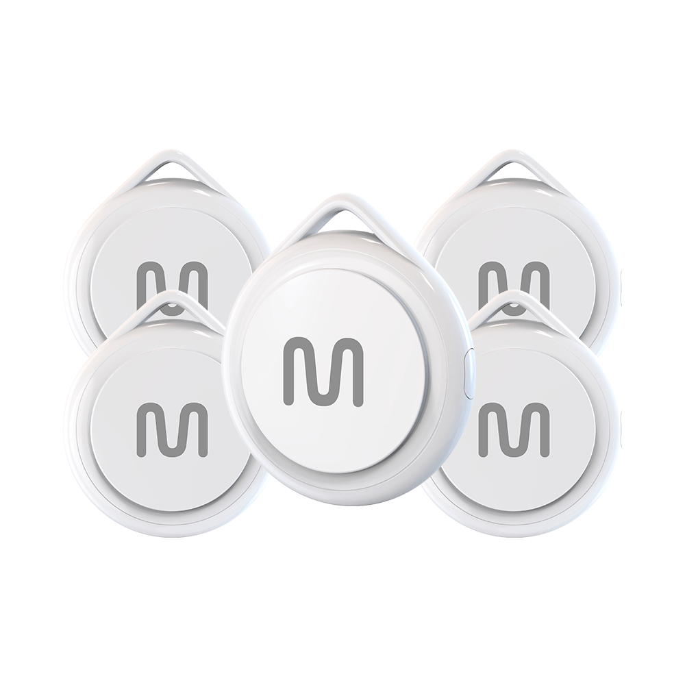 Kit 5 Rastreadores Bluetooth Multi MTag Branco - TAG01K3