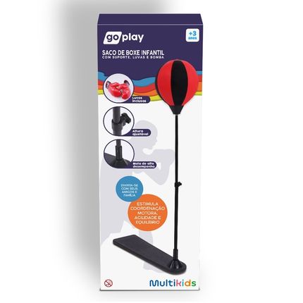 Go Play Saco de Boxe Infantil com Suporte Luvas e Bomba Multikids - BR2324OUT [Remanufaturado] BR2324OUT
