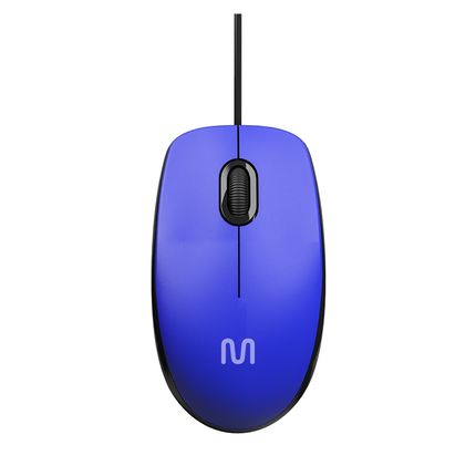 Mouse Com Fio MF400 Clique Silencioso Conexão USB 1200dpi Cabo de 180cm 3 Botões Azul Multilaser - MO388OUT [Remanufaturado] MO388OUT