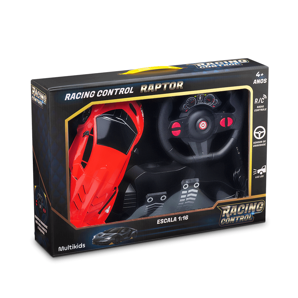 Carrinho Racing Control Raptor Vermelho Multikids - BR1336