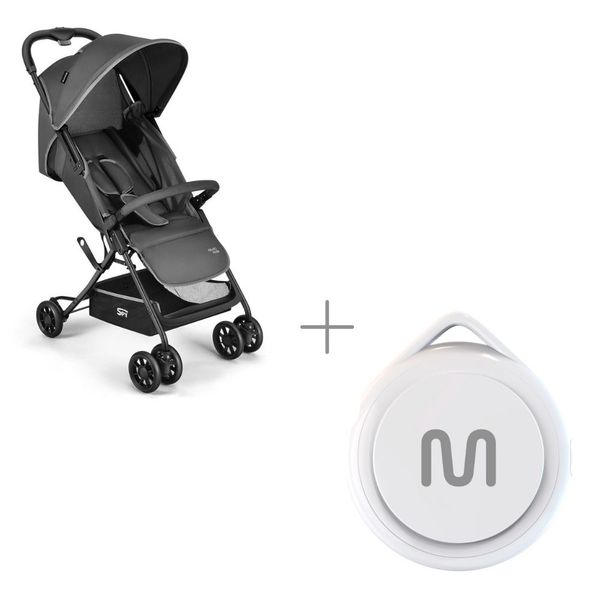 Kit Carrinho De Bebê Compacto Multikids Spy 0-15kg Cinza + Rastreador Bluetooth Multi MTag - BB4251K BB4251K
