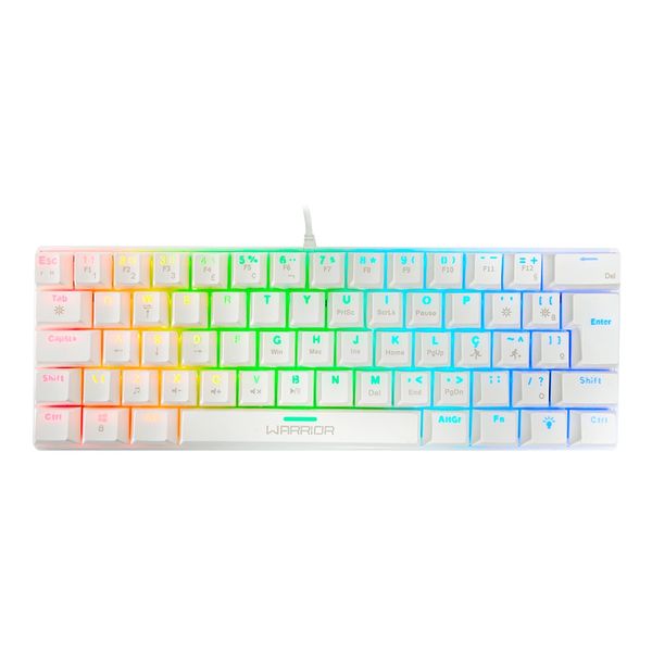 Teclado Gamer Mecânico Royal Precision, Blue Switch, ABNT2, RGB Branco Warrior - TC311 TC311