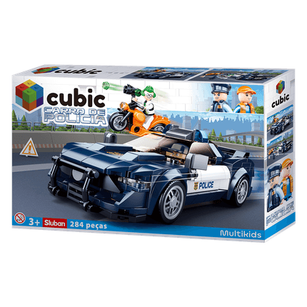 Blocos de Montar Carro de Policia 284 Peças Multikids - BR1460 BR1460