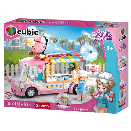 Blocos de Montar Carrinho de Sorvete Cubic 145 Pcs Multikids - BR2279 BR2279