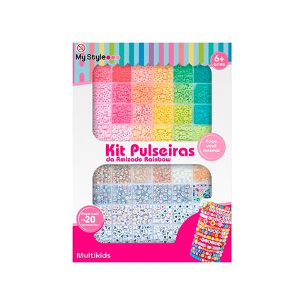 Kit Pulseiras da Amizade Arco-iris My Style Tamanho G Multikids - BR2316 BR2316