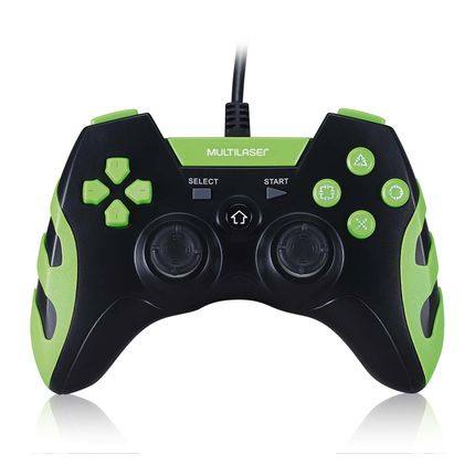 Controle Gamer PS3/PC Preto/Verde Multilaser - JS091 JS091
