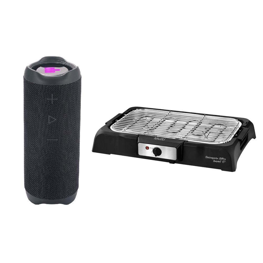 Churrasqueira Elétrica 127V-1800W + Caixa de Som Portátil Bluetooth 40W Multi - GO131K GO131K