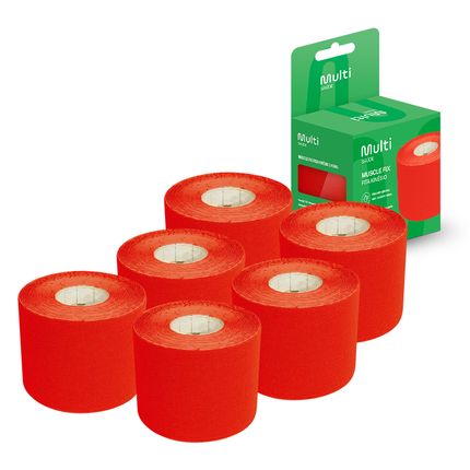 Kit 6 Fitas Kinésio Muscle Fix 5x500cm Vermelho Multi Saúde - HC043K HC043K