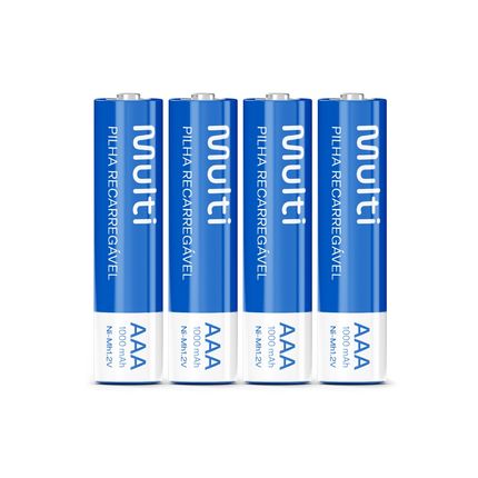 Pilhas Recarregáveis AAA 1000Mah com 4 Unidades Multi - CB050OUT [Remanufaturado] CB050OUT