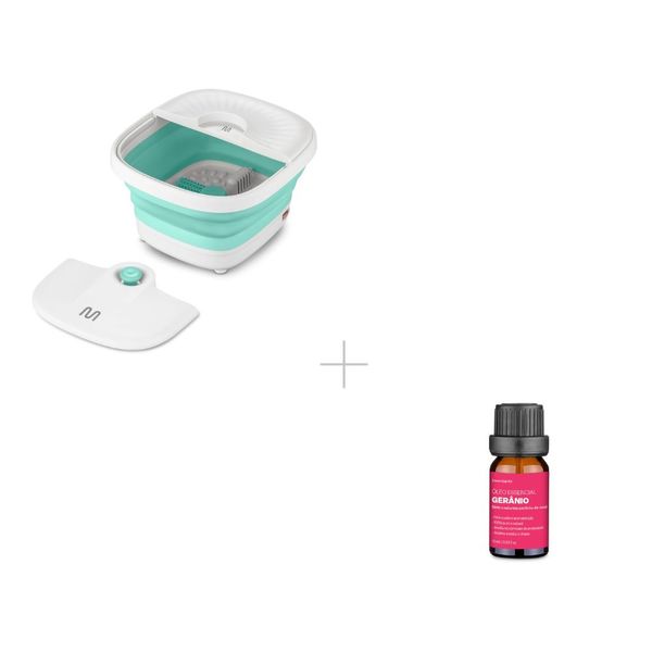 Kit Hidromassageador para os pés Foot Spa + Óleo Essencial de Gerânio Multi Saúde - HC6062K HC6062K