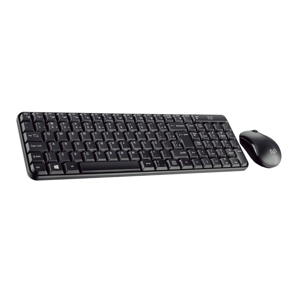 Kit Teclado e Mouse Sem Fio CS200 Multimídia USB 1000dpi Teclas Compactas Preto Multi (Multilaser) - TC183OUT [Reembalado]