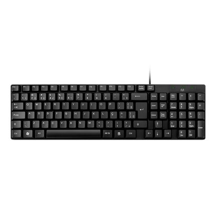 Teclado Com Fio Compacto Sem Marca Conexão Usb Cabo de 120cm Resistente Água Preto - TC193BUOUT [Reembalado] TC193BUOUT