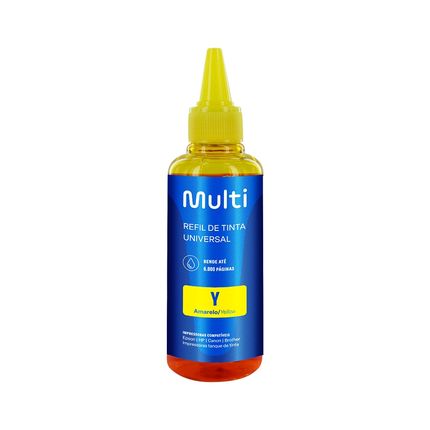 Refil de Tinta Compatível Universal Para EPSON HP CANON 100ml Amarelo - RF020OUT [Reembalado] RF020OUT