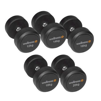 Kit 5 Pares Dumbbells (12Kg a 20Kg) Wellness - WK157OUT [Reembalado] WK157OUT