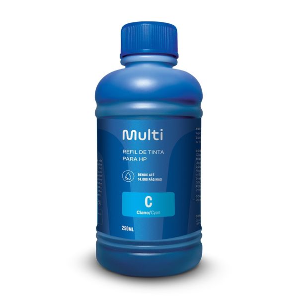 Refil de Tinta Ciano 250ml - Compativel Com Impressoras HP Multi - RF010OUT [Reembalado] RF010OUT