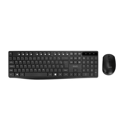 Kit Teclado e Mouse Sem Fio com Teclas Multimídia Preto Multi - TC612 TC612