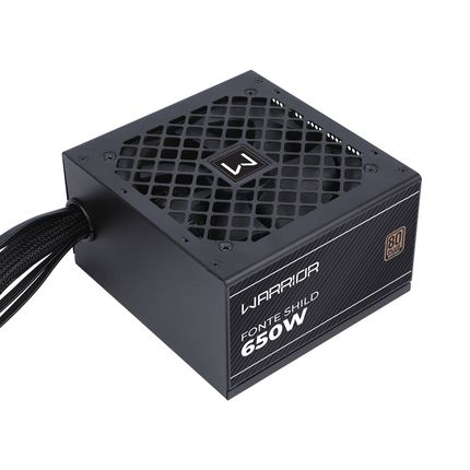 Fonte Shild 650W 80 Plus Bronze PFC Ativo Cabo Flat Preta Warrior - GM101 GM101