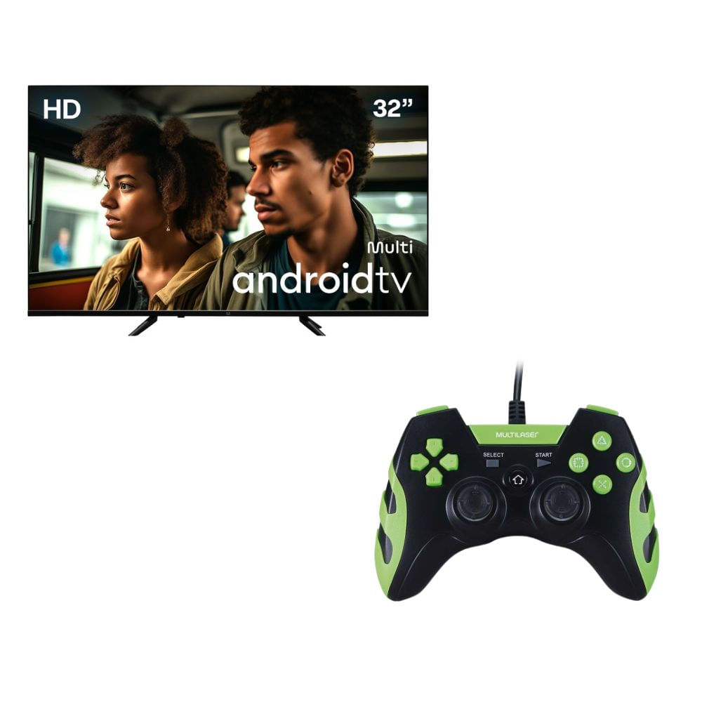 Smart TV HD 32" Multi + Controle Gamer PS3/PC - TL062M1K