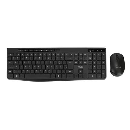 Kit Teclado e Mouse Sem Fio com Cliques Silenciosos e Teclas Multimídia Preto Multi - TC691 TC691