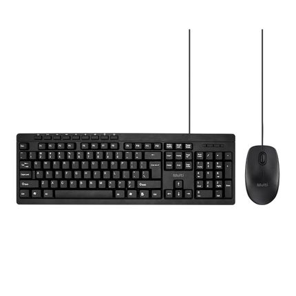 Kit Teclado e Mouse Com Fio 180cm USB 1200 DPI Preto Multi - TC610 TC610