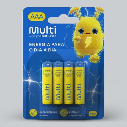 Pilha De Zinco AAA Com 4 Unidades Multi - PZ002OUT [Reembalado] PZ002OUT