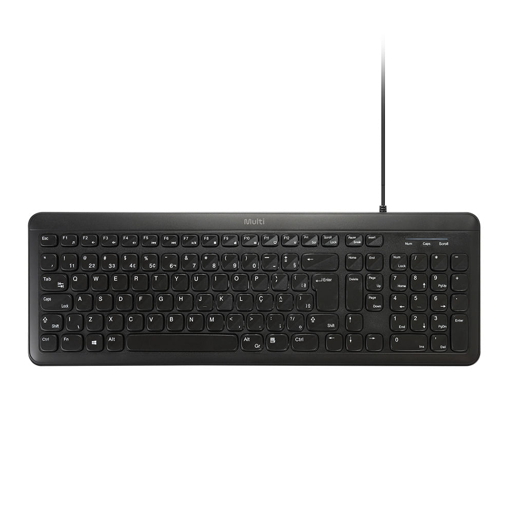 Teclado Com Fio USB Cabo 180cm Preto Multi - TC665