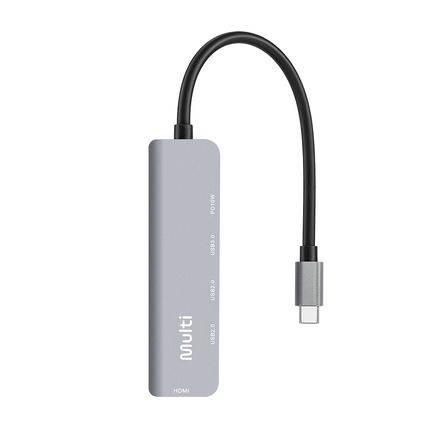 Hub USB-C 5 em 1 Power Delivery Cinza Multi - AC449 AC449