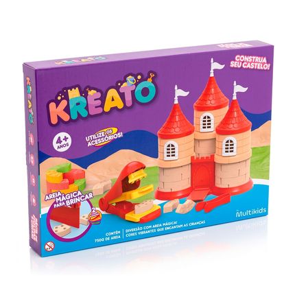 Kit Areia Mágica Castelo Kreato Infantil com 18 Acessórios Multikids - BR2792 BR2792