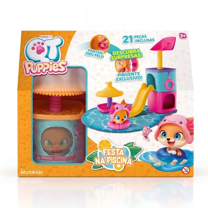 Playset QT Puppies Festa na Piscina com Acessórios e Mini Figura Multikids - BR2729OUT [Reembalado] BR2729OUT