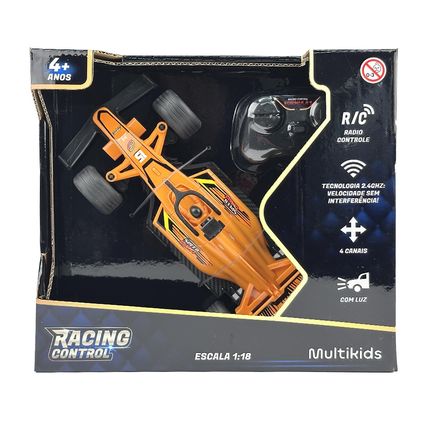 Carrinho Racing Control Formula 1 Laranja Multikids - BR2806 BR2806