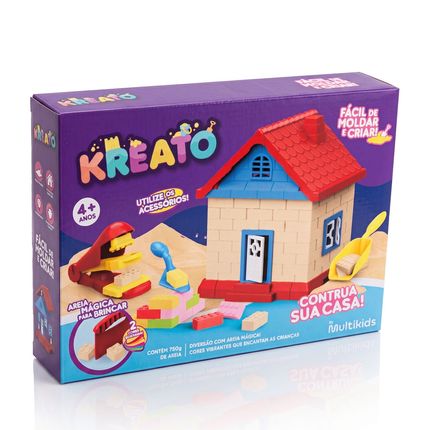 Kit Areia Mágica Casa Kreato Infantil com 13 Acessórios Multikids - BR2793 BR2793