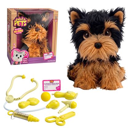 Pelúcia Interativa Adota Pets Toddy para Adotar com Acessórios e Certificado de Adoção Multikids - BR2603 BR2603