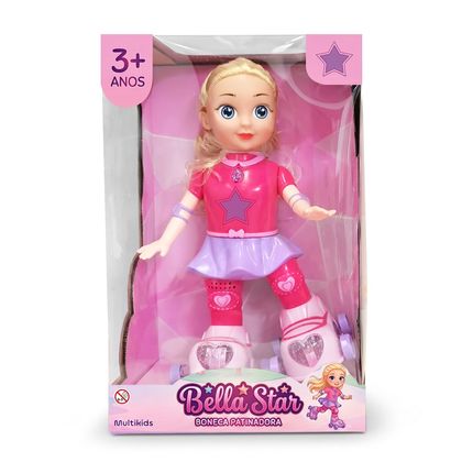 Boneca Bella Star Patinadora Com Movimentos Reais, Sons e Luzes Multikids - BR2794 BR2794