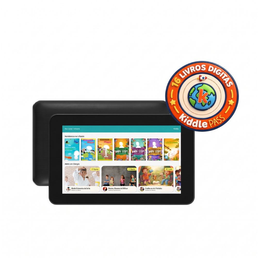 Tablet Infantil Mirage 7" 64GB 4GB RAM Android 13 + 16 Livros Digitais Kiddle Pass (Com Controle Parental) KD2022TKK