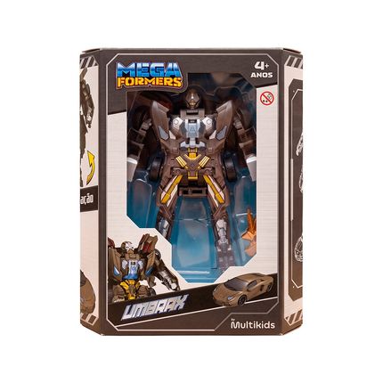 Robô Transformável Megaformers Umbrax Preto com Luz e Som Interativo Multikids - BR2670 BR2670