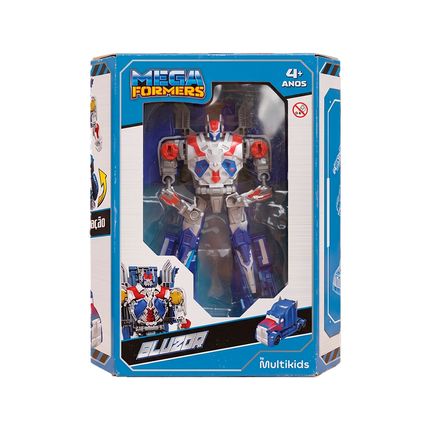Robô Transformável Megaformers Twistor Azul com Luz e Som Interativo Multikids - BR2669 BR2669