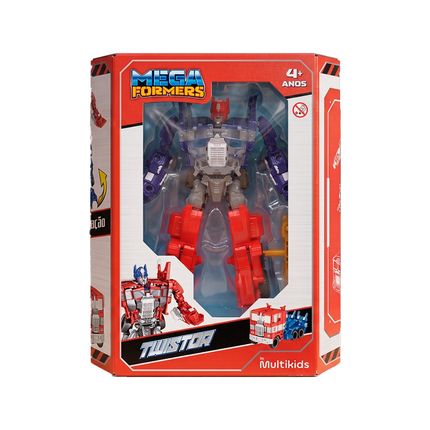Robô Transformável Megaformers Bluzor Azul com Luz e Som Interativo Multikids - BR2668 BR2668