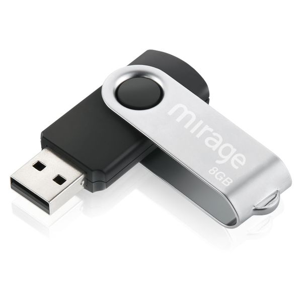 Pen Drive Loop 8GB USB Leitura 10MB/s e Gravação 3MB/s Preto Mirage - PD098 PD098